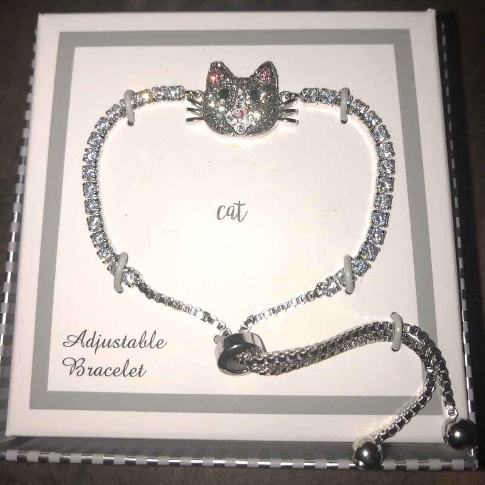 Crystal Critter Jewelry Cat Bracelet